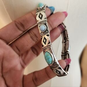 Southwester Turquoise and Silver Costume Bracelet